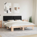 Sengestel med Polstret Hovedgavl Sort 200 x 200 cm