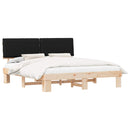 Sengestel med Polstret Hovedgavl Sort 200 x 200 cm