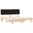 Sengestel med Polstret Hovedgavl Sort 200 x 200 cm