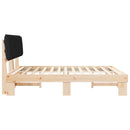 Sengestel med Polstret Hovedgavl Sort 200 x 200 cm