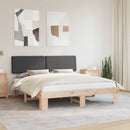 Sengestel med Polstret Hovedgavl Mørkegrå 200 x 200 cm