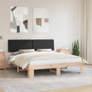 Sengestel med Polstret Hovedgavl Sort 200 x 200 cm
