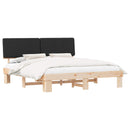 Sengestel med Polstret Hovedgavl Sort 200 x 200 cm