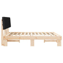 Sengestel med Polstret Hovedgavl Sort 180 x 200 cm