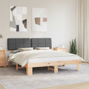 Sengestel med Polstret Hovedgavl Mørkegrå 200 x 200 cm