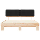 Sengestel med Polstret Hovedgavl Sort 200 x 200 cm