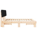 Sengestel med Polstret Hovedgavl Sort 180 x 200 cm