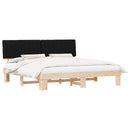 Sengestel med Polstret Hovedgavl Sort 200 x 200 cm