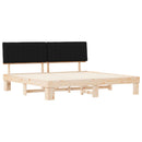 Sengestel med Polstret Hovedgavl Sort 200 x 200 cm