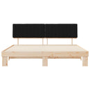 Sengestel med Polstret Hovedgavl Sort 200 x 200 cm