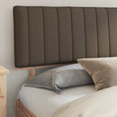 Sengestel med Polstret Hovedgavl Gråbrun 200 x 200 cm