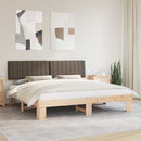 Sengestel med Polstret Hovedgavl Gråbrun 200 x 200 cm