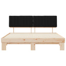 Sengestel med Polstret Hovedgavl Sort 180 x 200 cm