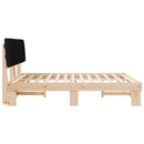 Sengestel med Polstret Hovedgavl Sort 180 x 200 cm