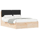 Sengestel med Polstret Hovedgavl Sort 140 x 190 cm