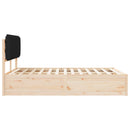 Sengestel med Polstret Hovedgavl Sort 135 x 190 cm