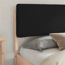 Sengestel med Polstret Hovedgavl Sort 200 x 200 cm
