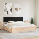 Sengestel med Polstret Hovedgavl Sort 200 x 200 cm