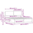 Sengestel med Polstret Hovedgavl Sort 200 x 200 cm