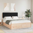 Sengestel med Polstret Hovedgavl Sort 140 x 190 cm