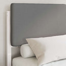 Sengestel med Polstret Hovedgavl Lysegrå 135 x 190 cm