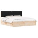 Sengestel med Polstret Hovedgavl Sort 200 x 200 cm