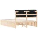 Sengestel med Polstret Hovedgavl Sort 150 x 200 cm