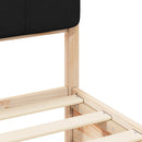 Sengestel med Polstret Hovedgavl Sort 140 x 190 cm
