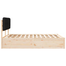 Sengestel med Polstret Hovedgavl Sort 135 x 190 cm