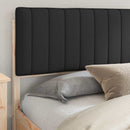 Sengestel med Polstret Hovedgavl Sort 200 x 200 cm