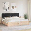 Sengestel med Polstret Hovedgavl Sort 200 x 200 cm