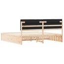Sengestel med Polstret Hovedgavl Sort 200 x 200 cm