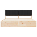 Sengestel med Polstret Hovedgavl Sort 200 x 200 cm