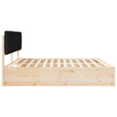 Sengestel med Polstret Hovedgavl Sort 200 x 200 cm