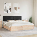 Sengestel med Polstret Hovedgavl Sort 180 x 200 cm