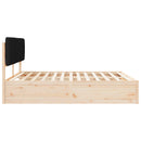 Sengestel med Polstret Hovedgavl Sort 180 x 200 cm