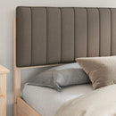 Sengestel med Polstret Hovedgavl Gråbrun 180 x 200 cm