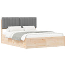 Sengestel med Polstret Hovedgavl Lysegrå 160 x 200 cm