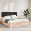 Sengestel med Polstret Hovedgavl Sort 150 x 200 cm
