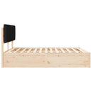 Sengestel med Polstret Hovedgavl Sort 150 x 200 cm