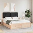 Sengestel med Polstret Hovedgavl Sort 140 x 200 cm