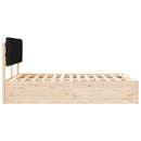 Sengestel med Polstret Hovedgavl Sort 140 x 200 cm