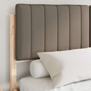 Sengestel med Polstret Hovedgavl Gråbrun 140 x 200 cm