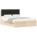 Sengestel med Polstret Hovedgavl Sort 135 x 190 cm