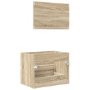 Badeværelsesmøbel sæt med skuffe Sonoma eg Konstrueret træ