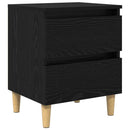 Sengeskabe 2 stk. Sort eg 40 x 35 x 50 cm Konstrueret træ