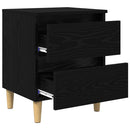 Sengeskabe 2 stk. Sort eg 40 x 35 x 50 cm Konstrueret træ