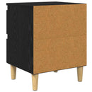 Sengeskabe 2 stk. Sort eg 40 x 35 x 50 cm Konstrueret træ