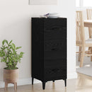 Sideboard med skuffe Sort eg 34,5 x 34 x 90 cm Konstrueret træ