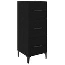 Sideboard med skuffe Sort eg 34,5 x 34 x 90 cm Konstrueret træ
